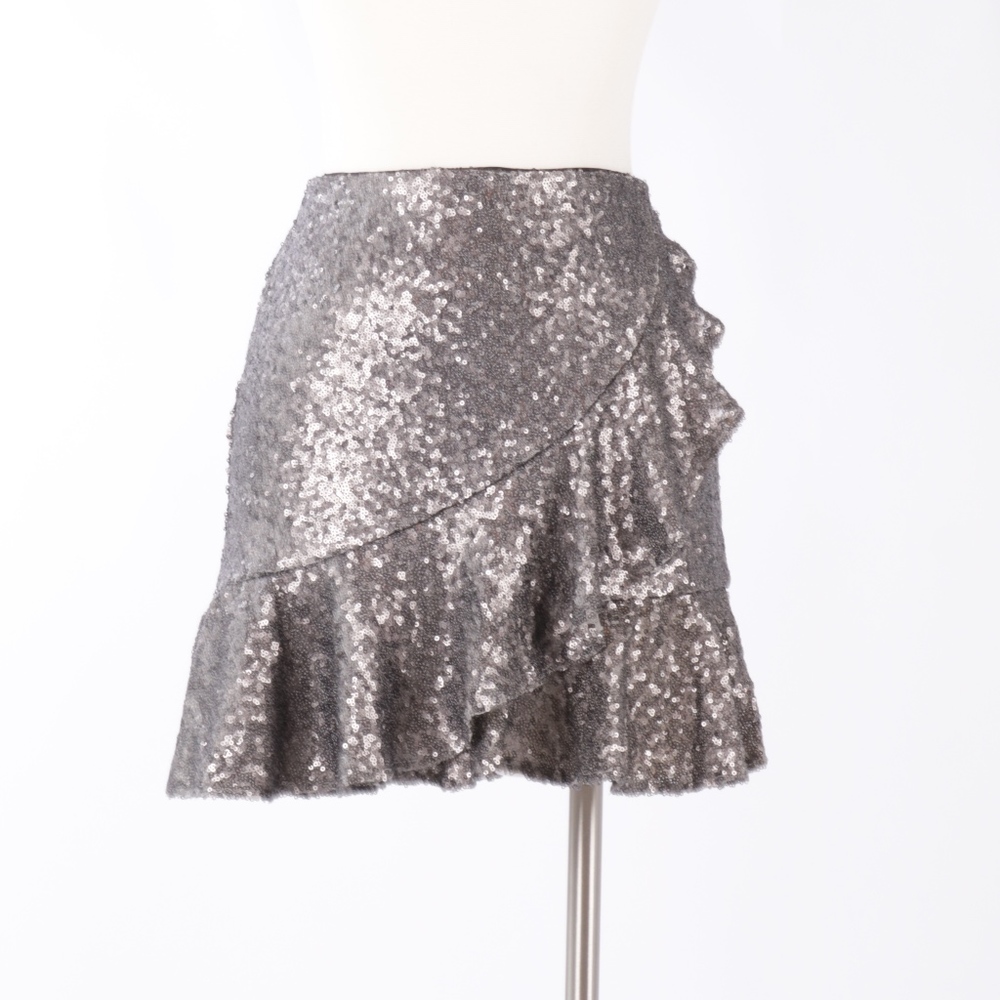 SEQUIN RUFFLE MINI SKIRT